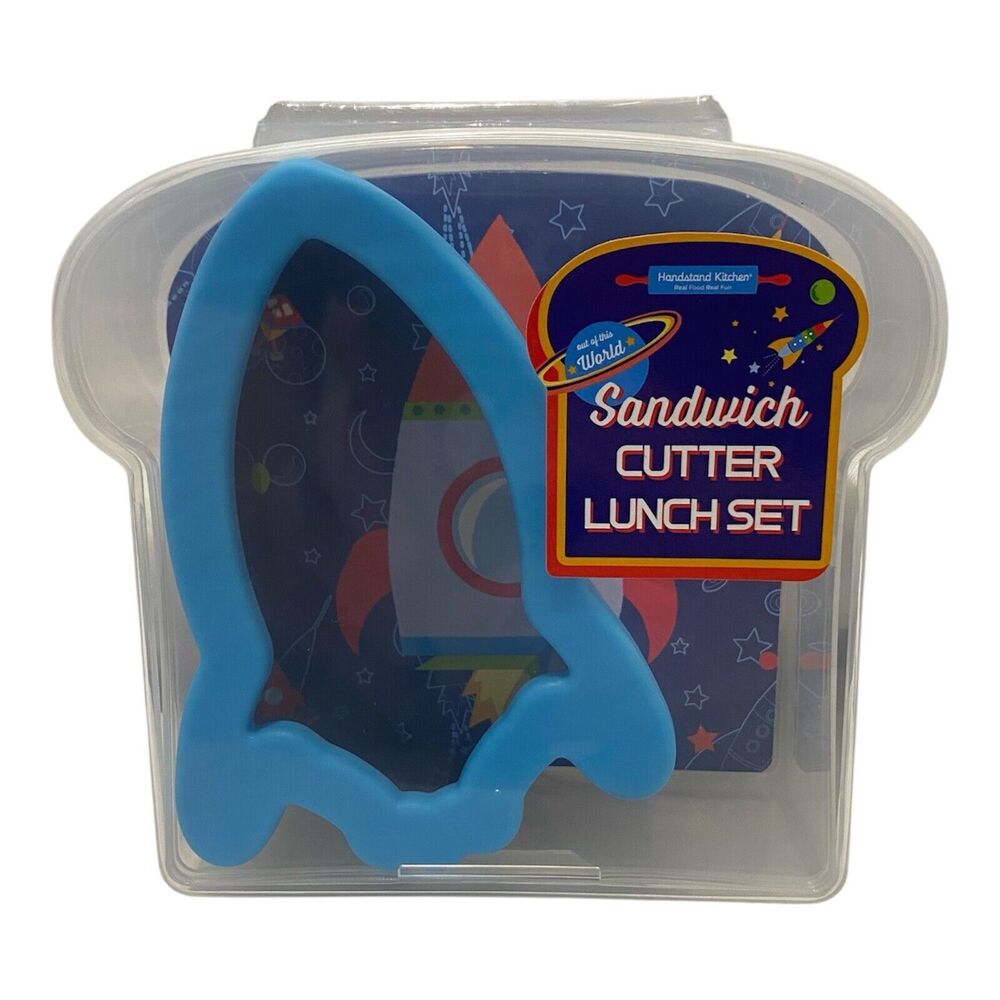 Out of This World Sandwich Cutter Lunch Set by Handstand Kitchen Clear and Blue